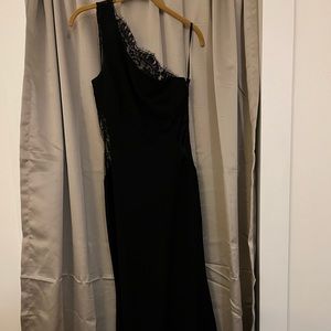 Windsor Mara Black Crepe One Shoulder Gown